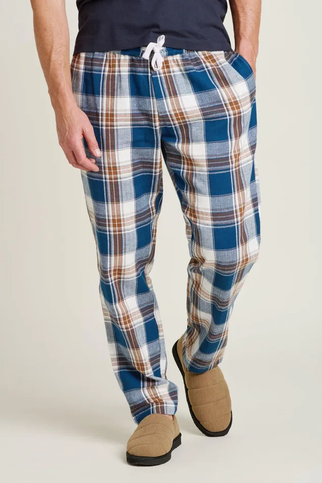 Men Brakeburn Pyjamas Blue Winter Check Pyjama Bottoms
