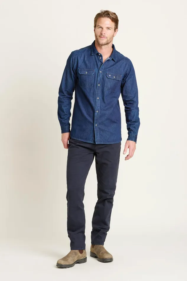 Men Brakeburn Shirts Blue Denim Shirt