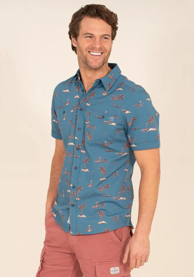 Men Brakeburn Shirts Brakeburn Waikiki Print Shirt