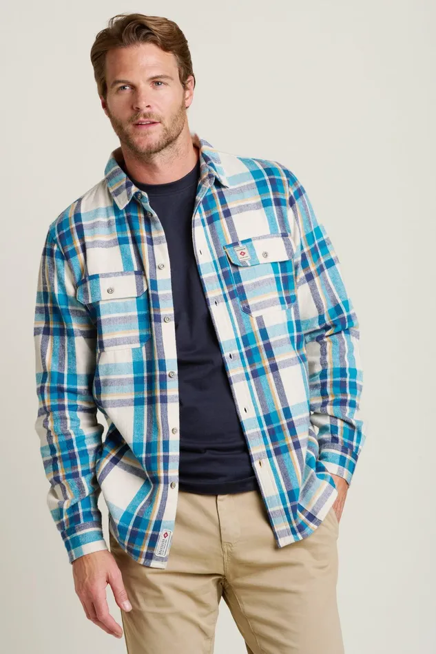 Men Brakeburn Shirts Cream Check Overshirt