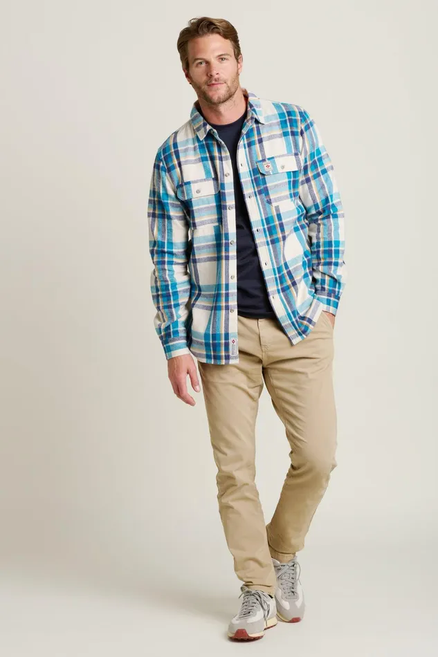 Men Brakeburn Shirts Cream Check Overshirt