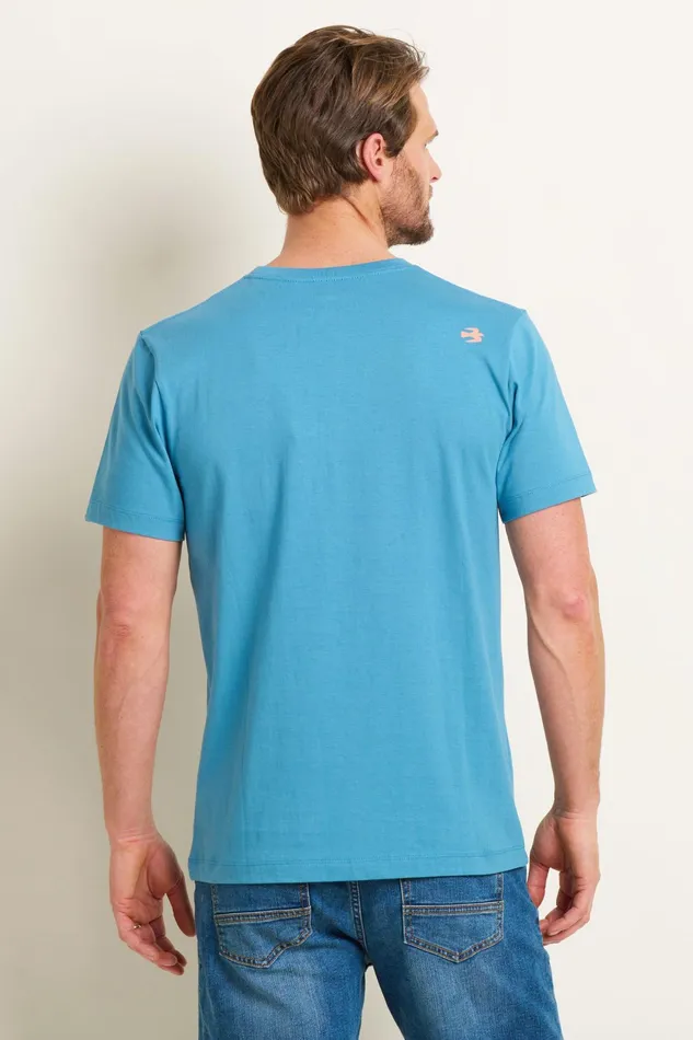 Men Brakeburn TShirts Blue Old Harry Graphic Tee