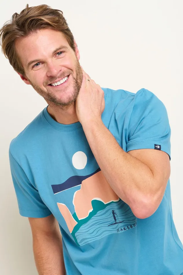 Men Brakeburn TShirts Blue Old Harry Graphic Tee
