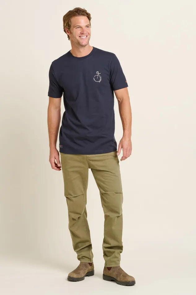 Men Brakeburn TShirts Navy Abstract Bikes Tee