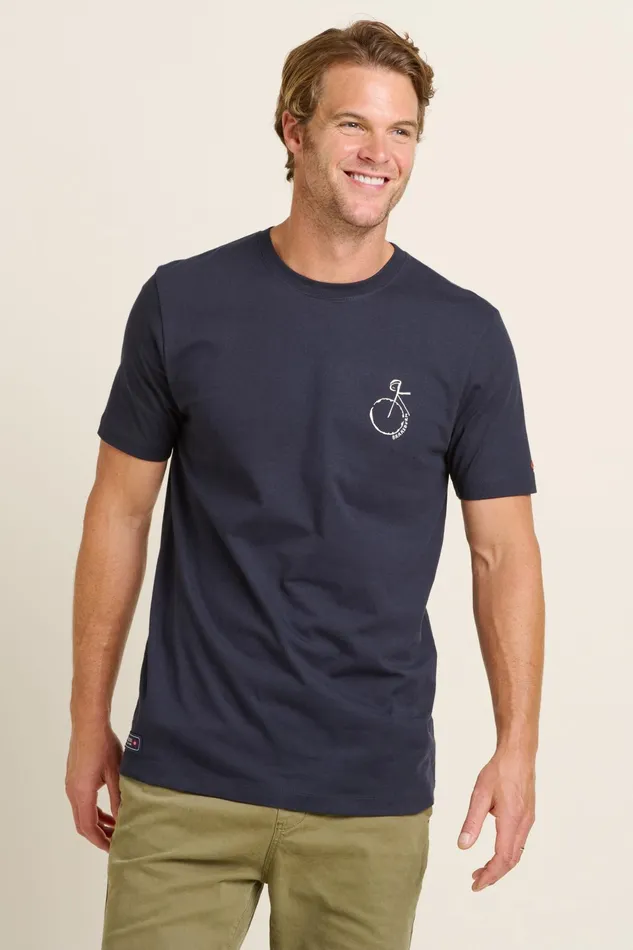 Men Brakeburn TShirts Navy Abstract Bikes Tee