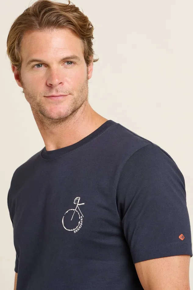 Men Brakeburn TShirts Navy Abstract Bikes Tee