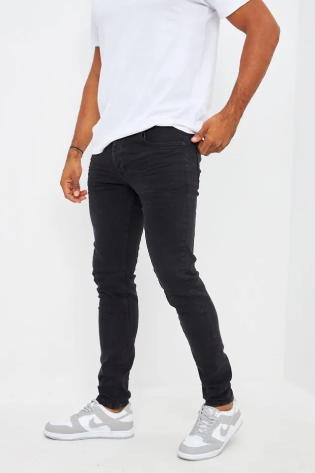 Men Brentiny Jean In Plain Black Black Brentiny Paris Jeans
