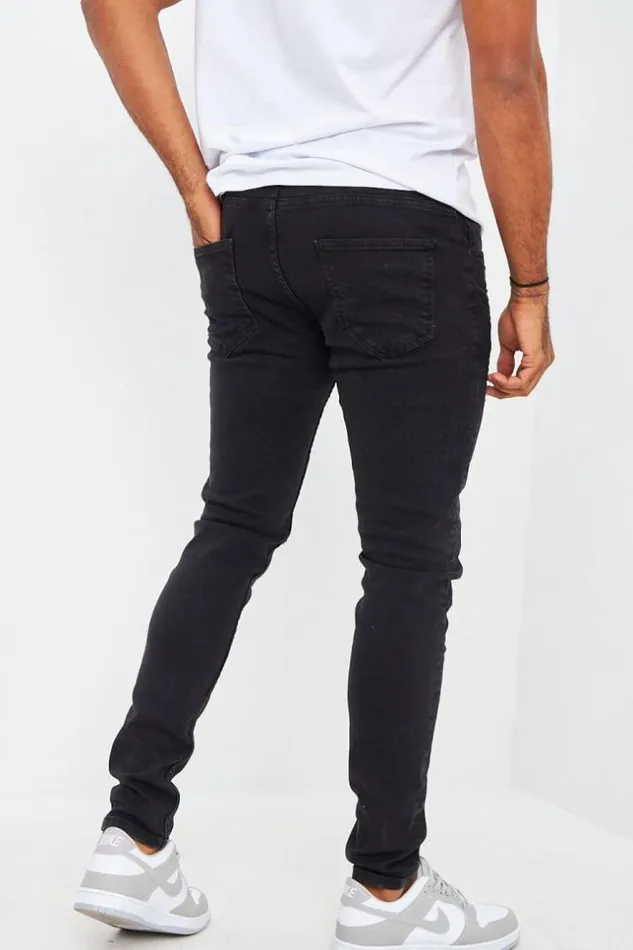 Men Brentiny Jean In Plain Black Black Brentiny Paris Jeans