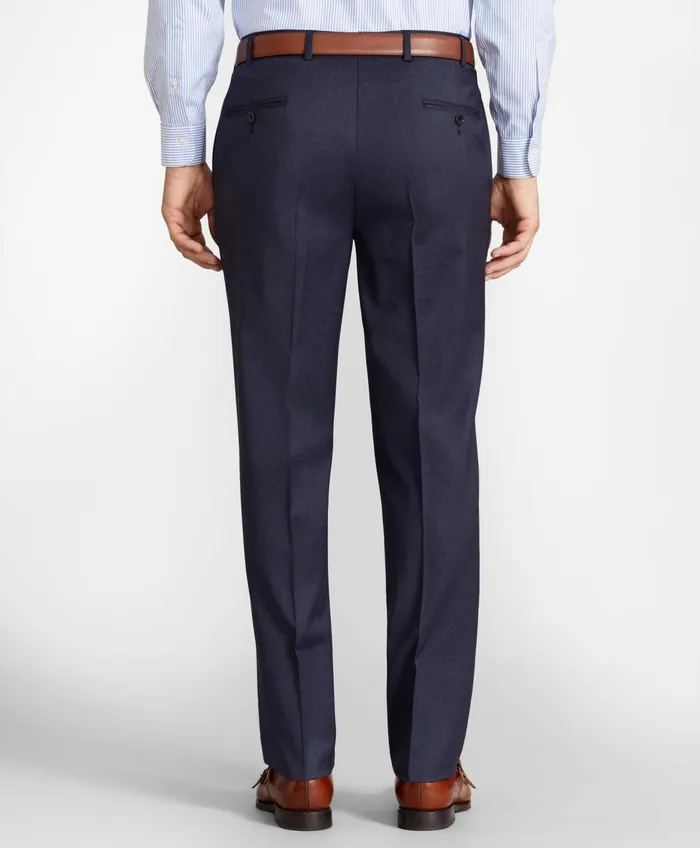 Men Brooks Brothers Flex RegentFit Wool Trousers Blue Brooks Brothers Dress Pants