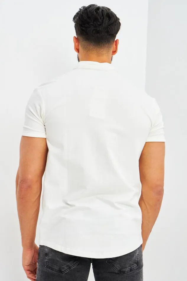 Men Chemise Blanche Col Officier Brentiny White Brentiny Paris Shirts