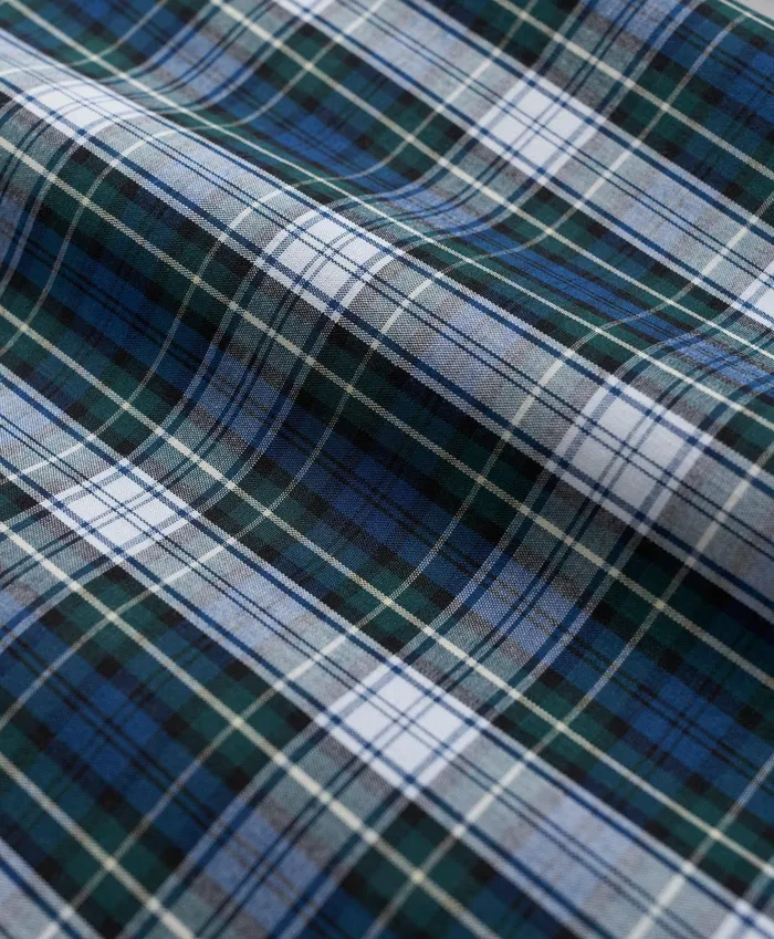 Men Cotton Broadcloth Tartan Lounge Pants White Multi Brooks Brothers Pajamas and Robes