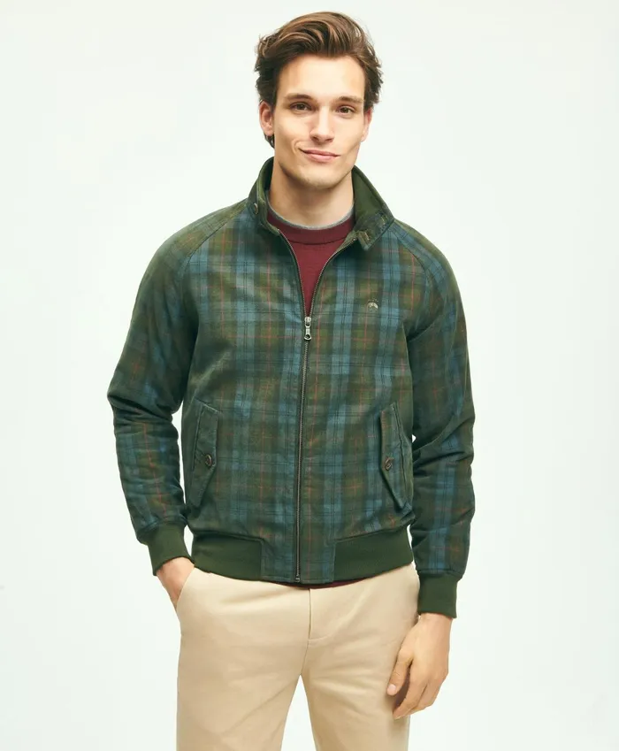 Men Cotton Corduroy Plaid Bomber Jacket Olive Multi Brooks Brothers Coats and Jackets Men Cotton Corduroy Plaid Bomber Jacket Olive Multi Brooks Brothers Coats and Jackets