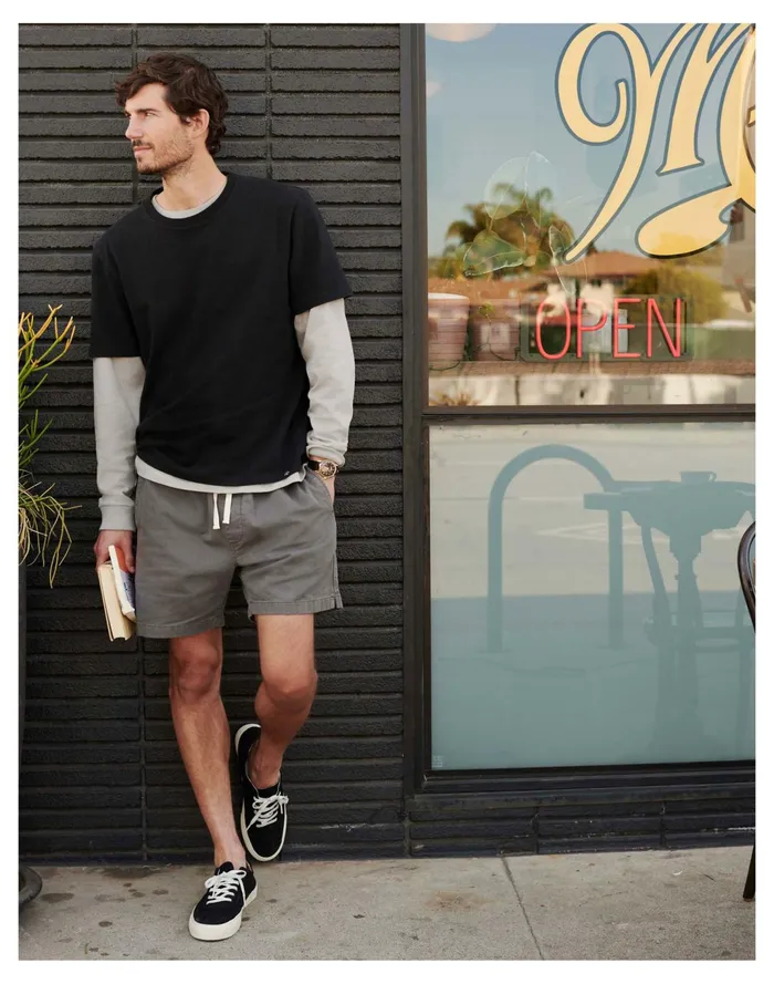 Men Cotton Everywear Shorts Coastal Granite Madewell Shorts Men Cotton Everywear Shorts Coastal Granite Madewell Shorts