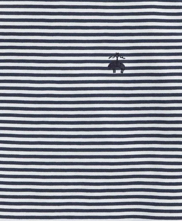 Men Cotton Feeder Stripe TShirt Navy Brooks Brothers TShirts and Sweats