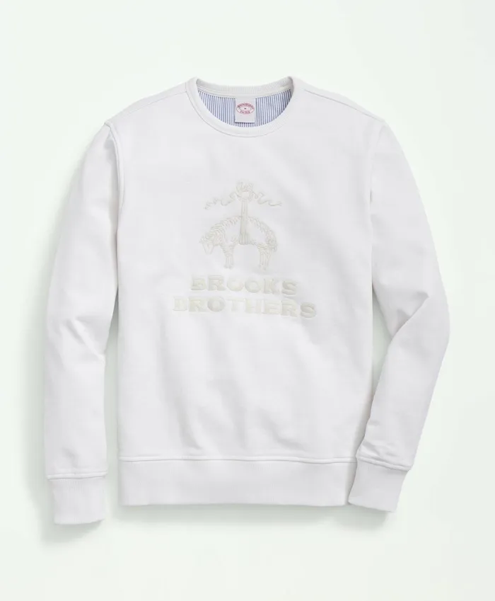 Men Cotton French Terry Golden Fleece Embroidered Sweatshirt White Brooks Brothers TShirts and Sweats Men Cotton French Terry Golden Fleece Embroidered Sweatshirt White Brooks Brothers TShirts and Sweats
