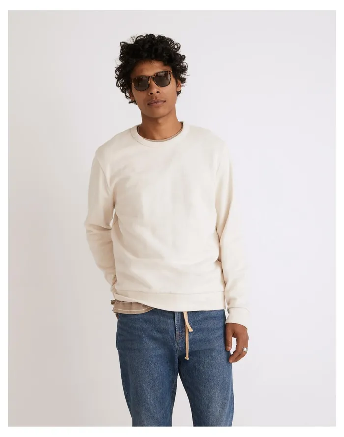 Men Cotton Hemp Terry Sweatshirt Vintage Linen Madewell Sweatshirts and Sweatpants