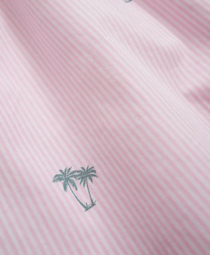 Men Cotton Poplin Palm Tree Stripe Boxers Pink Brooks Brothers Underwear