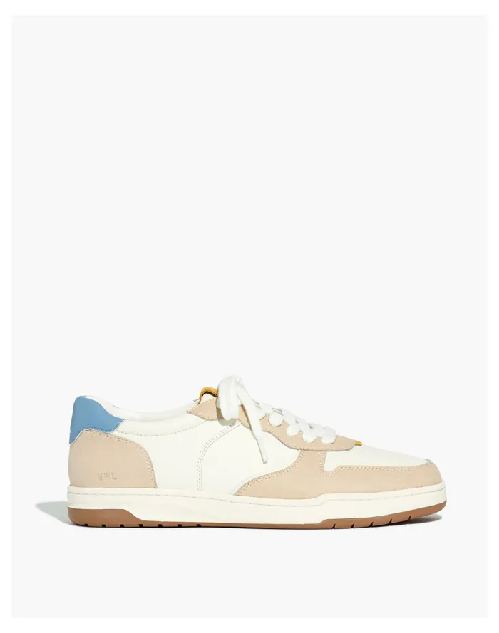 Men Court Sneakers In Leather And Nubuck Tranquil Lake Multi Madewell Sneakers