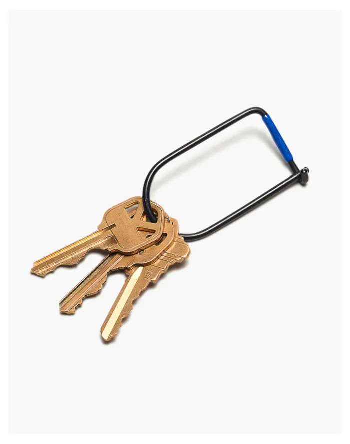 Men Craighill Wilson Carbon Black Enameled Keyring Blue Madewell Wallets and Accessories