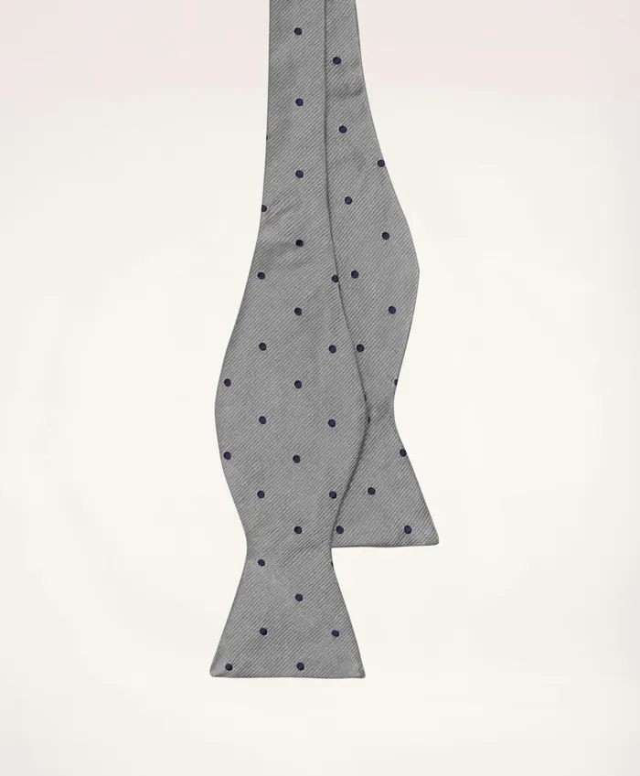 Men Dot Bow Tie Silver Brooks Brothers Ties and Pocket Squares