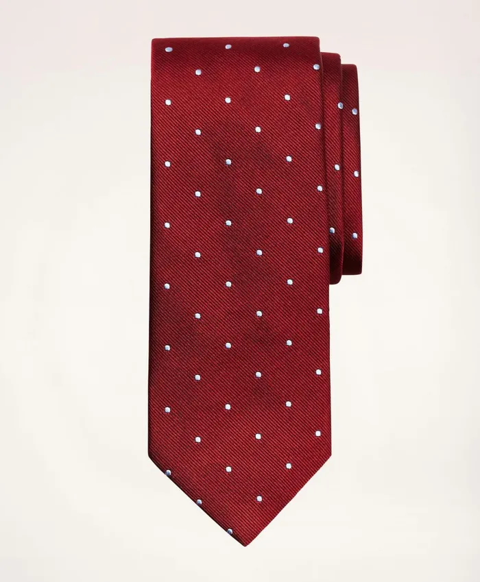 Men Dot Rep Tie Burgundylight Blue Brooks Brothers Ties and Pocket Squares