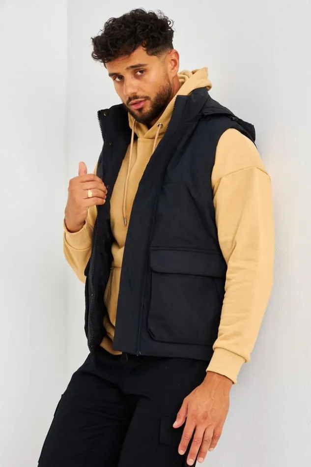 Men Doudoune Noire Sans Manches Black Brentiny Paris Parkas And Down Jackets