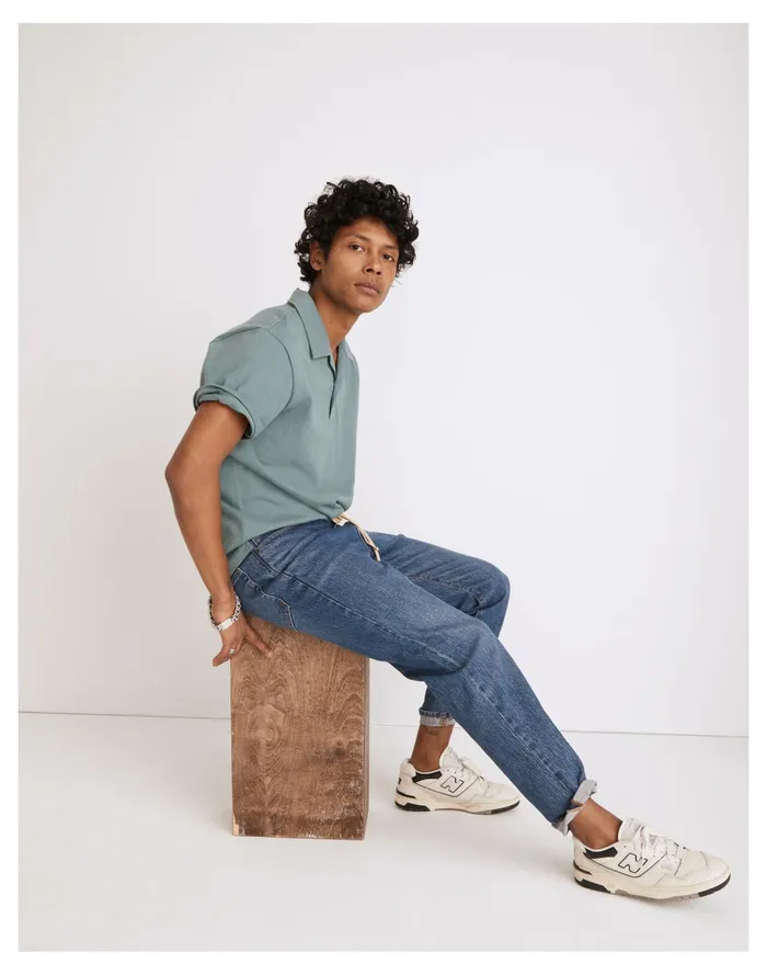 Men Easy Short Sleeve Polo Shirt Faded Shale Madewell Shirts Men Easy Short Sleeve Polo Shirt Faded Shale Madewell Shirts