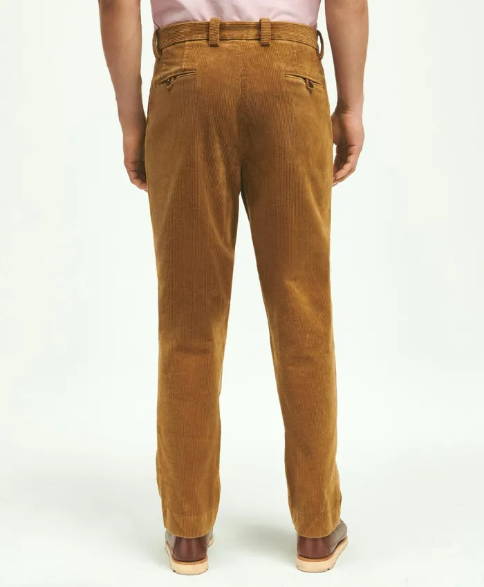 Men Elliot Fit Cotton WideWale Corduroy Pants Medium Brown Brooks Brothers Chinos and Casual Pants