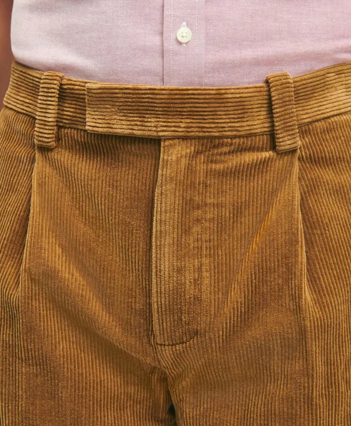 Men Elliot Fit Cotton WideWale Corduroy Pants Medium Brown Brooks Brothers Chinos and Casual Pants