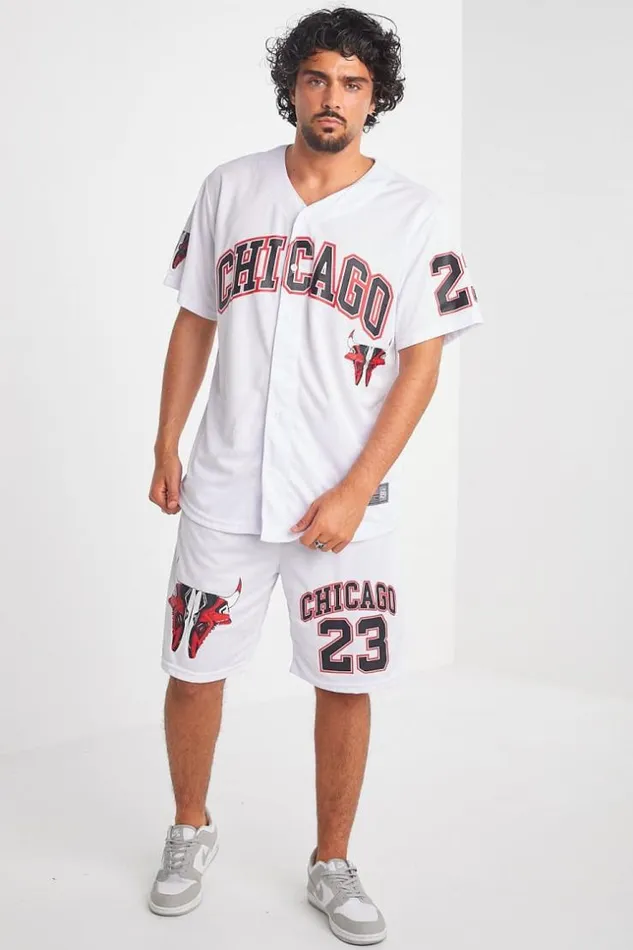 Men Ensemble 2 Pices Chemise Short Chicago Blanc Rouge Et Noir White Brentiny Paris Top Bottom Sets Men Ensemble 2 Pices Chemise Short Chicago Blanc Rouge Et Noir White Brentiny Paris Top Bottom Sets