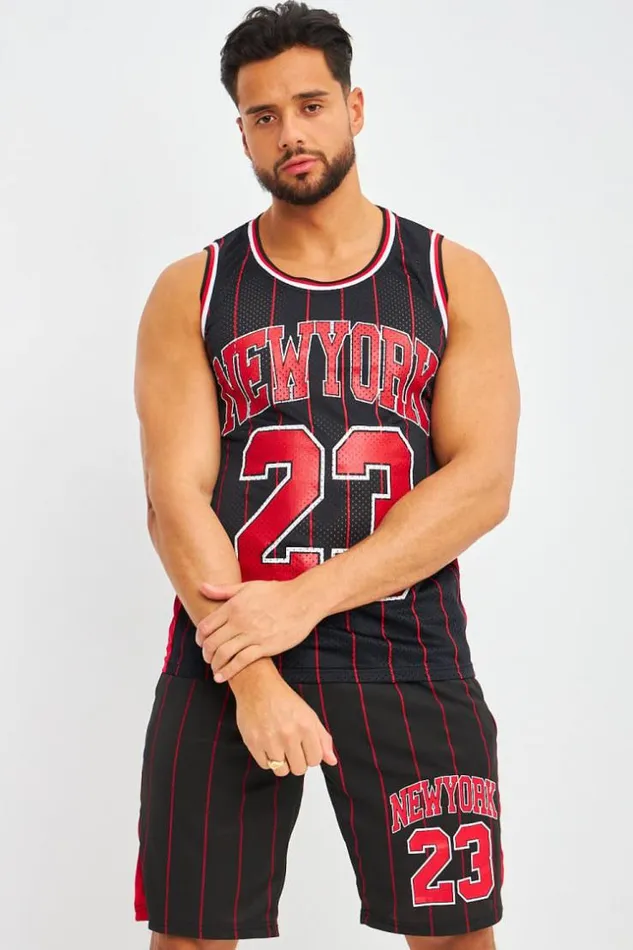 Men Ensemble Ray Dbardeur Short Noir New York Black Brentiny Paris Top Bottom Sets