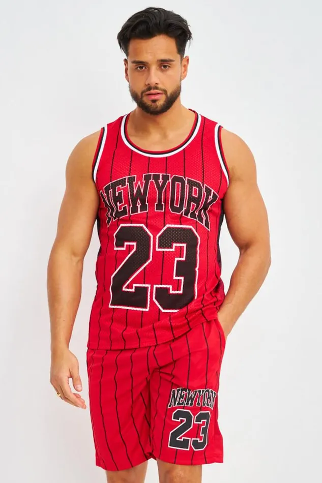 Men Ensemble Ray Dbardeur Short Rouge New York Red Brentiny Paris Top Bottom Sets Men Ensemble Ray Dbardeur Short Rouge New York Red Brentiny Paris Top Bottom Sets