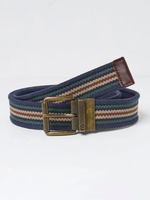 Men Fatface Belts Blue Reversible Webbing Belt