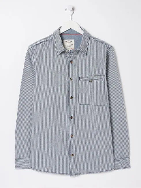 Men Fatface Coats and Jackets Blue Long Sleeve Nacton Stripe Shirt Men Fatface Coats and Jackets Blue Long Sleeve Nacton Stripe Shirt