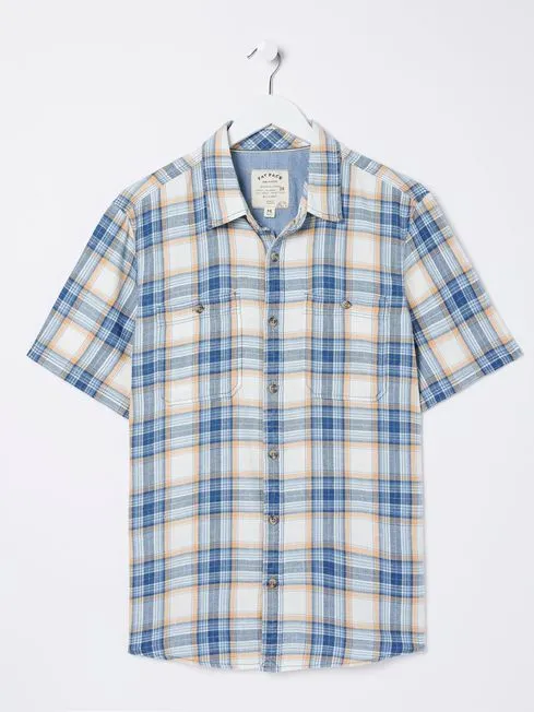 Men Fatface Coats and Jackets Blue Westly Check Shirt Men Fatface Coats and Jackets Blue Westly Check Shirt