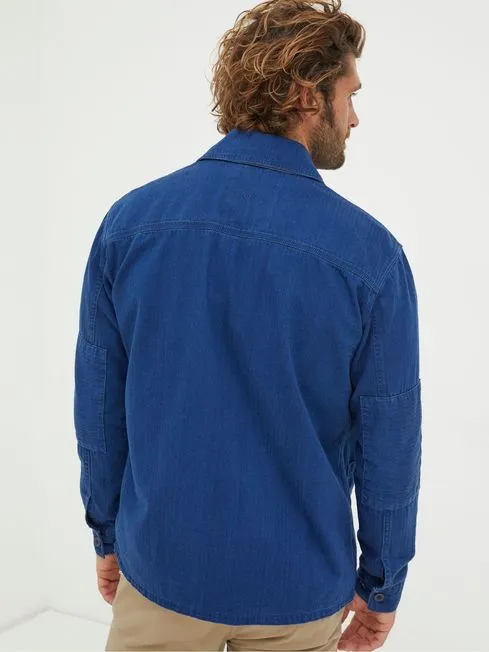 Men Fatface Coats and Jackets Blue Worker Jacket