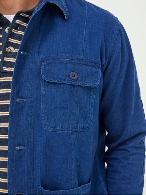 Men Fatface Coats and Jackets Blue Worker Jacket