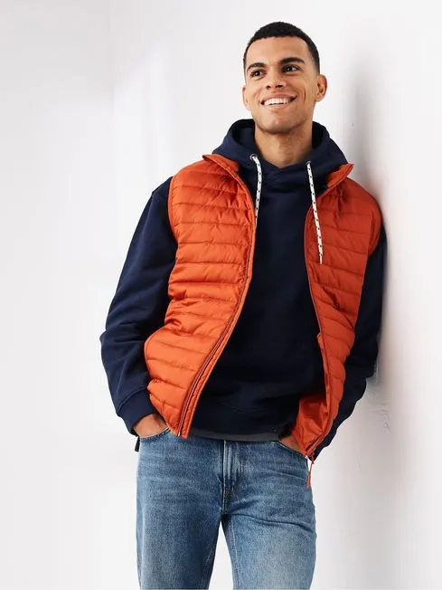 Men Fatface Coats and Jackets Falmouth Orange Puffer Gilet