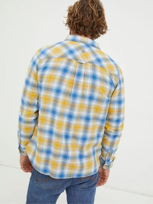 Men Fatface Coats and Jackets Walby Yellow Check Shirt Men Fatface Coats and Jackets Walby Yellow Check Shirt