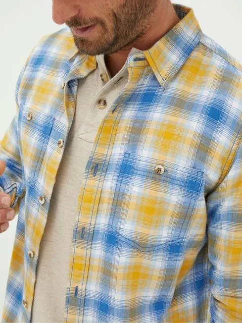 Men Fatface Coats and Jackets Walby Yellow Check Shirt Men Fatface Coats and Jackets Walby Yellow Check Shirt