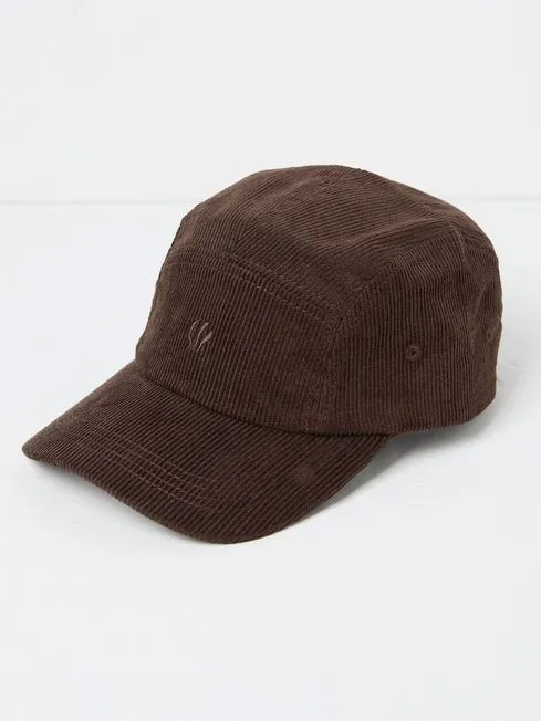 Men Fatface Hats Cord Brown 5 Panel Baseball Cap