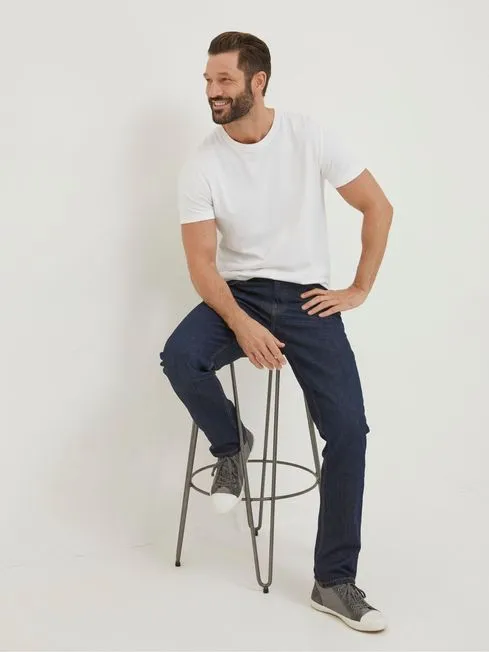 Men Fatface Jeans Blue Slim Vintage Wash Jeans