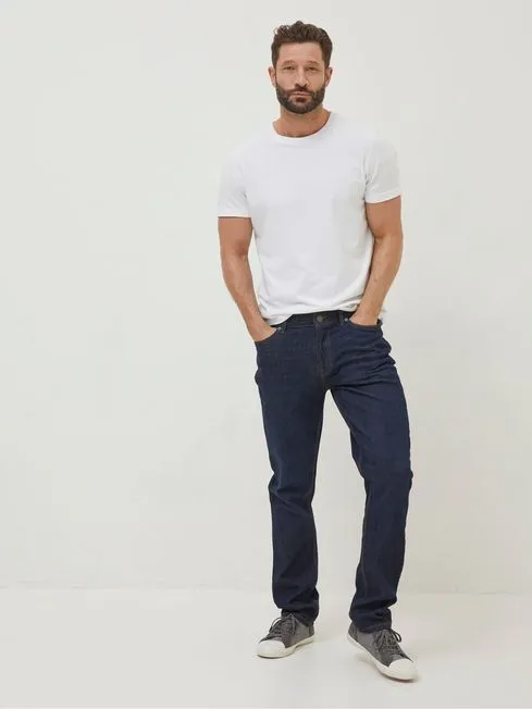 Men Fatface Jeans Blue Slim Vintage Wash Jeans