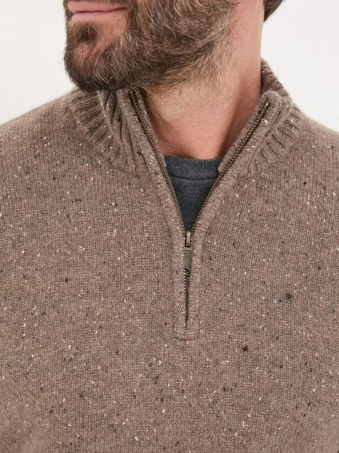 Men Fatface Knitwear Natural Lambswool Quarter Neck Jumper Men Fatface Knitwear Natural Lambswool Quarter Neck Jumper