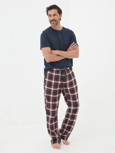 Men Fatface Loungewear Ferring Plum Purple Check Pyjama Bottoms
