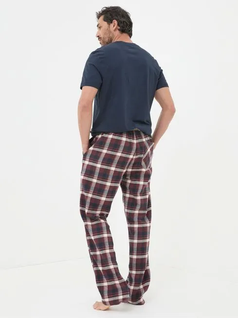 Men Fatface Loungewear Ferring Plum Purple Check Pyjama Bottoms
