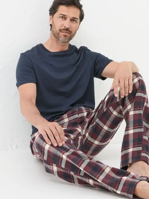 Men Fatface Loungewear Ferring Plum Purple Check Pyjama Bottoms