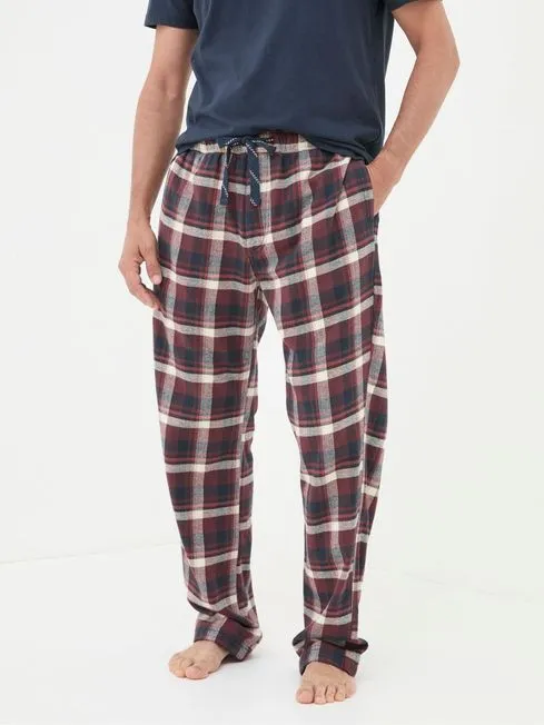 Men Fatface Loungewear Ferring Plum Purple Check Pyjama Bottoms