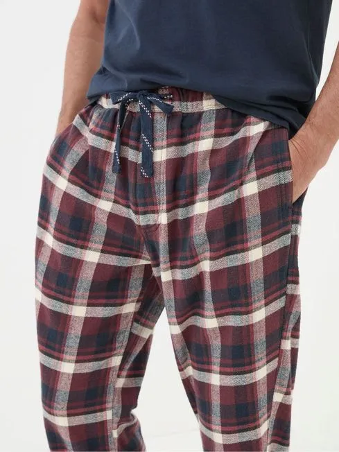 Men Fatface Loungewear Ferring Plum Purple Check Pyjama Bottoms