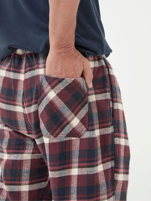 Men Fatface Loungewear Ferring Plum Purple Check Pyjama Bottoms
